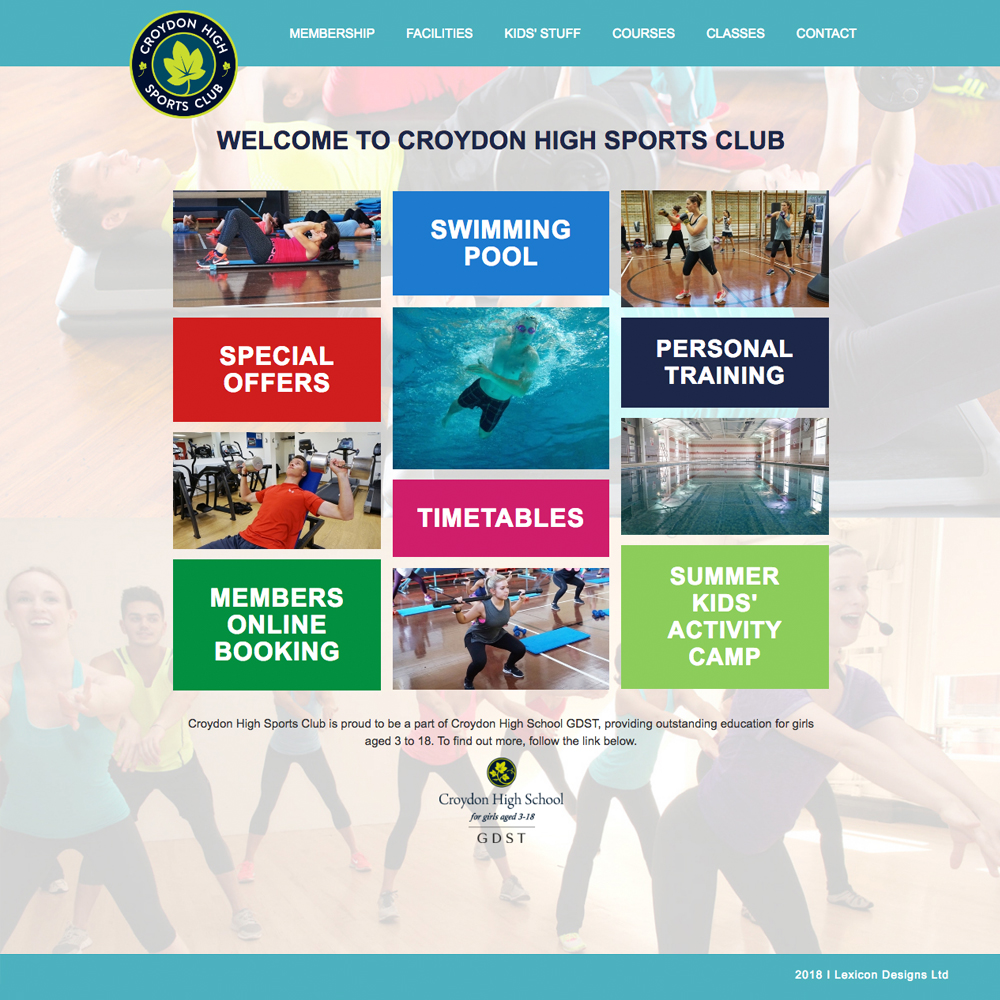 Croydon High Sports Club. All design and web work.